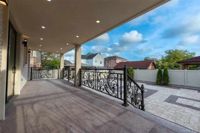 a view of a chairs and tables in the patio