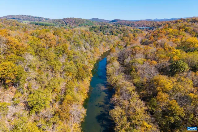 a view of a forest with a house