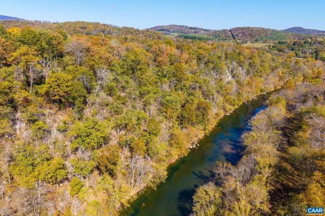 a view of a forest with a house
