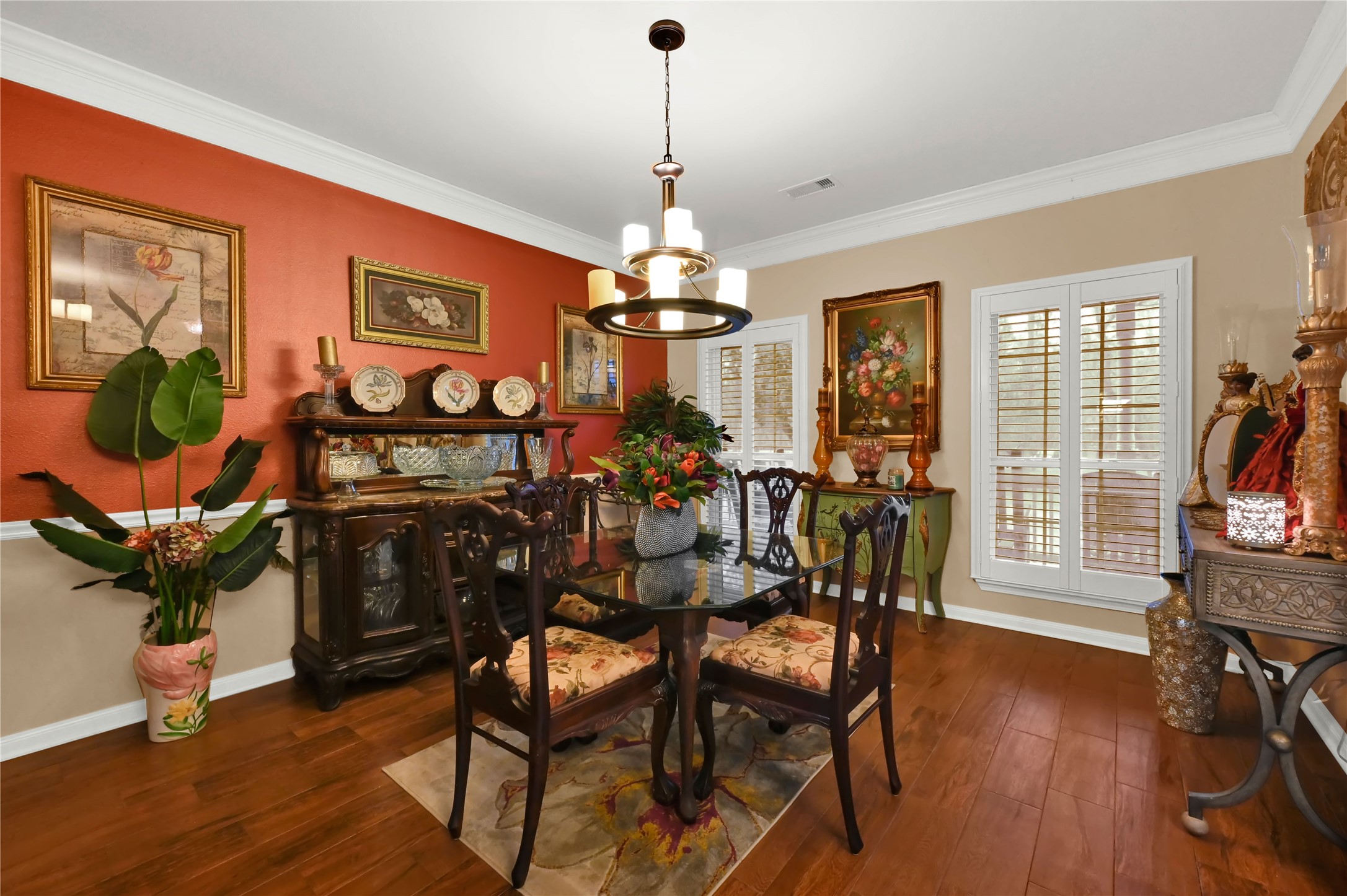 16423 County Road 528 Rosharon, TX 77583 - Photo 15 of 35 a view of a dining room with furniture window and wooden floor