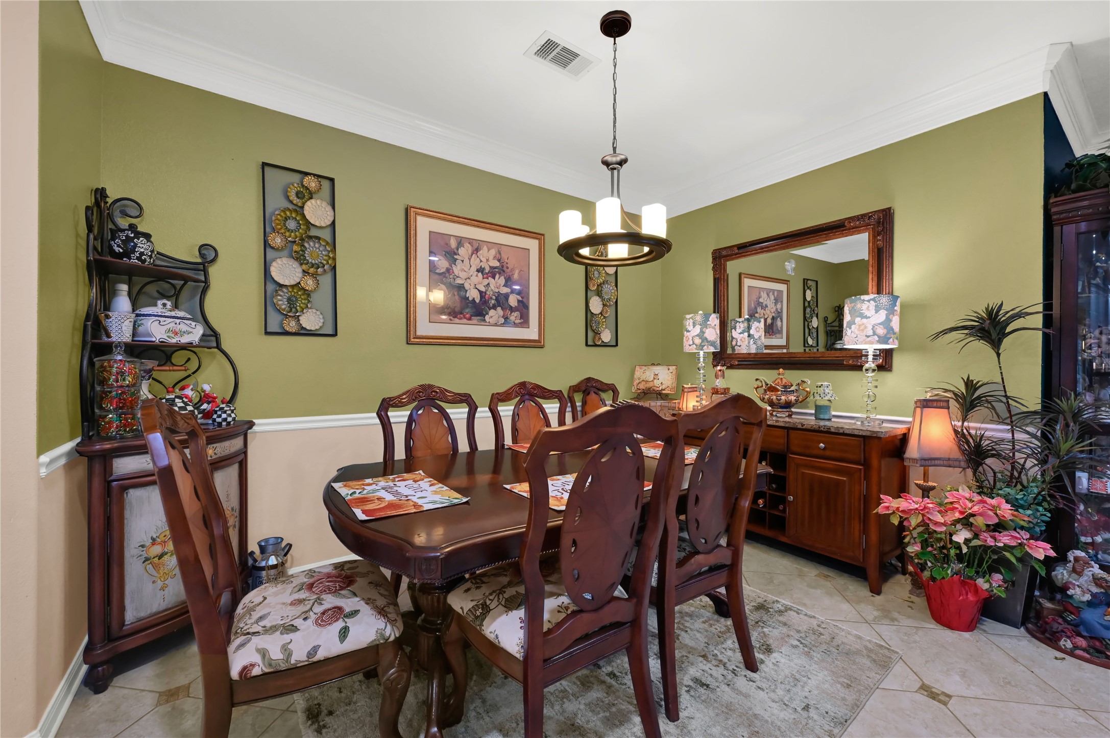 16423 County Road 528 Rosharon, TX 77583 - Photo 17 of 35 a view of a dining room with furniture and chandelier