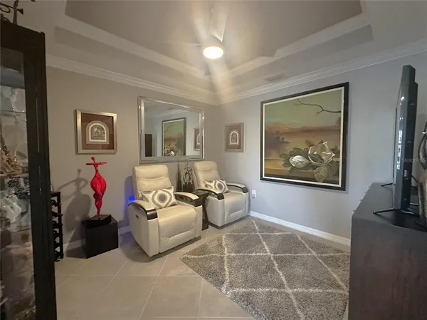 a living room with furniture