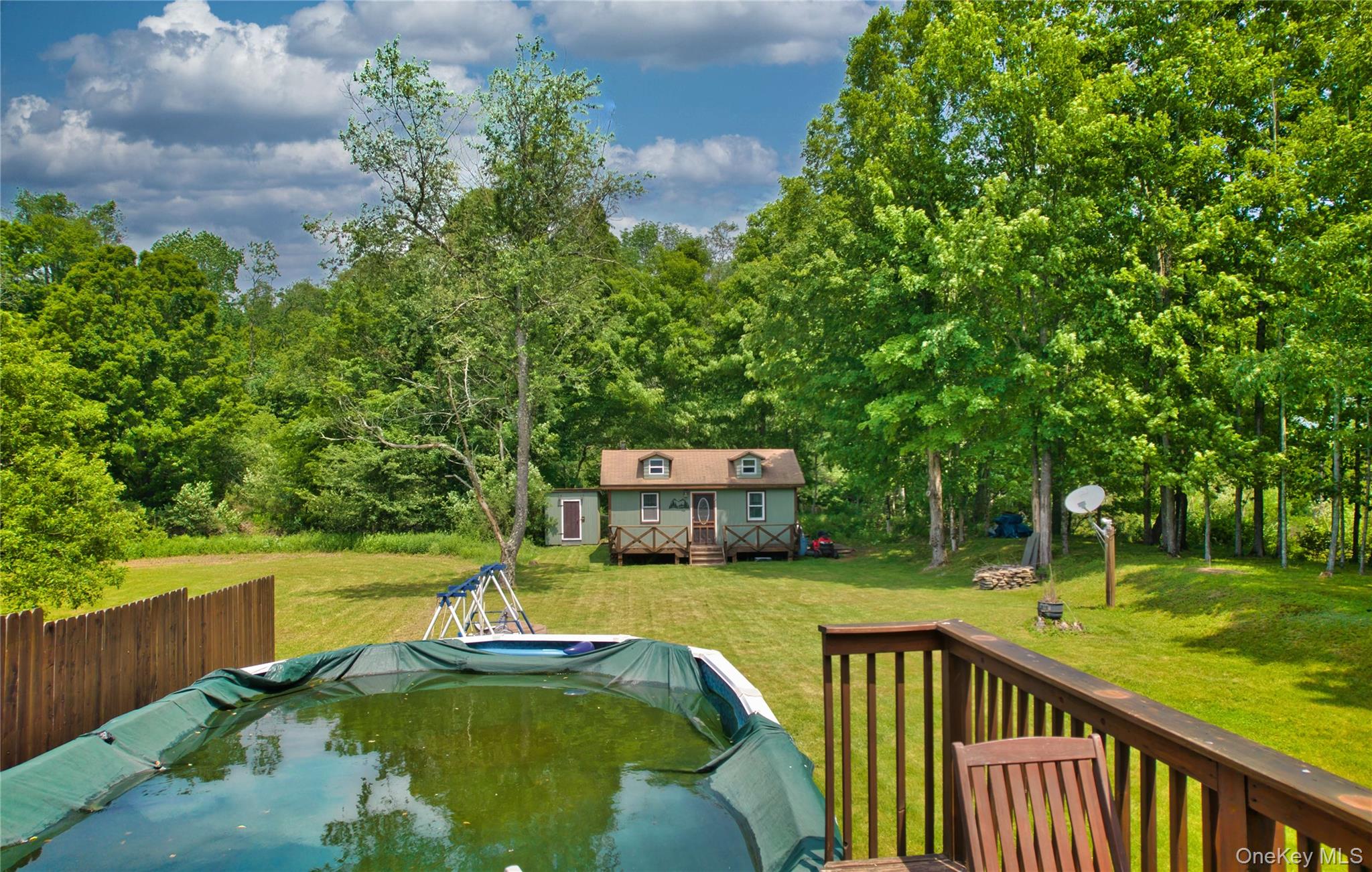 641 Debruce Road Livingston Manor, NY 12758 - Photo 32 of 47 View from back deck of pool and cabin