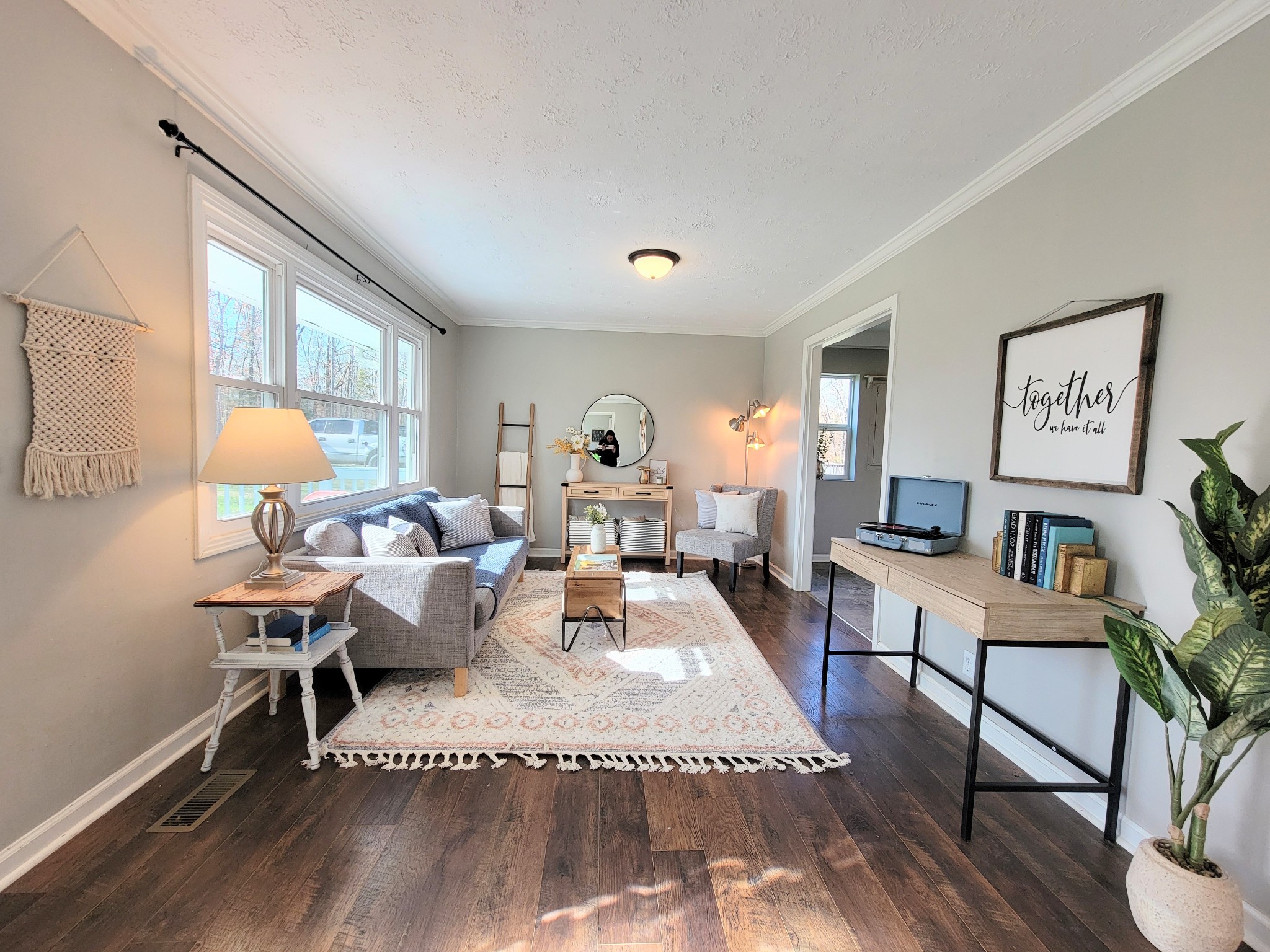 185 B Y Brown Road Charlotte, TN 37036 - Photo 15 of 52 a living room with furniture large window and wooden floor