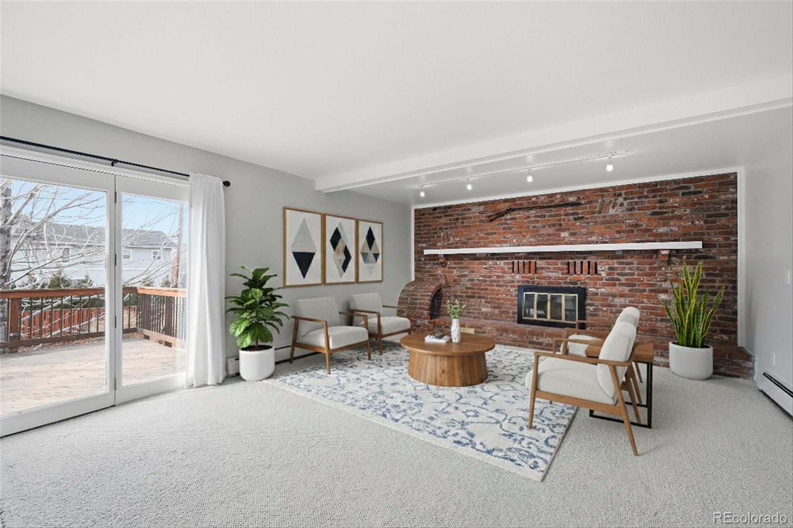 767 Ellis Street Golden, CO 80401 - Photo 15 of 50 a living room with furniture a fireplace and a table