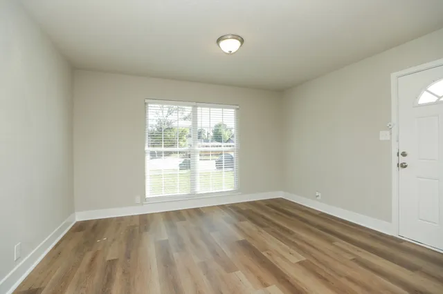 an empty room with a window
