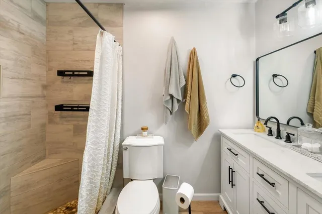 a bathroom with a shower