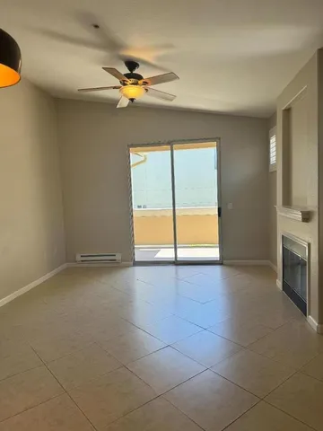 a living room with a fireplace in it