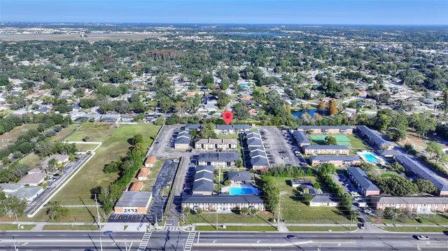 an aerial view of multiple house
