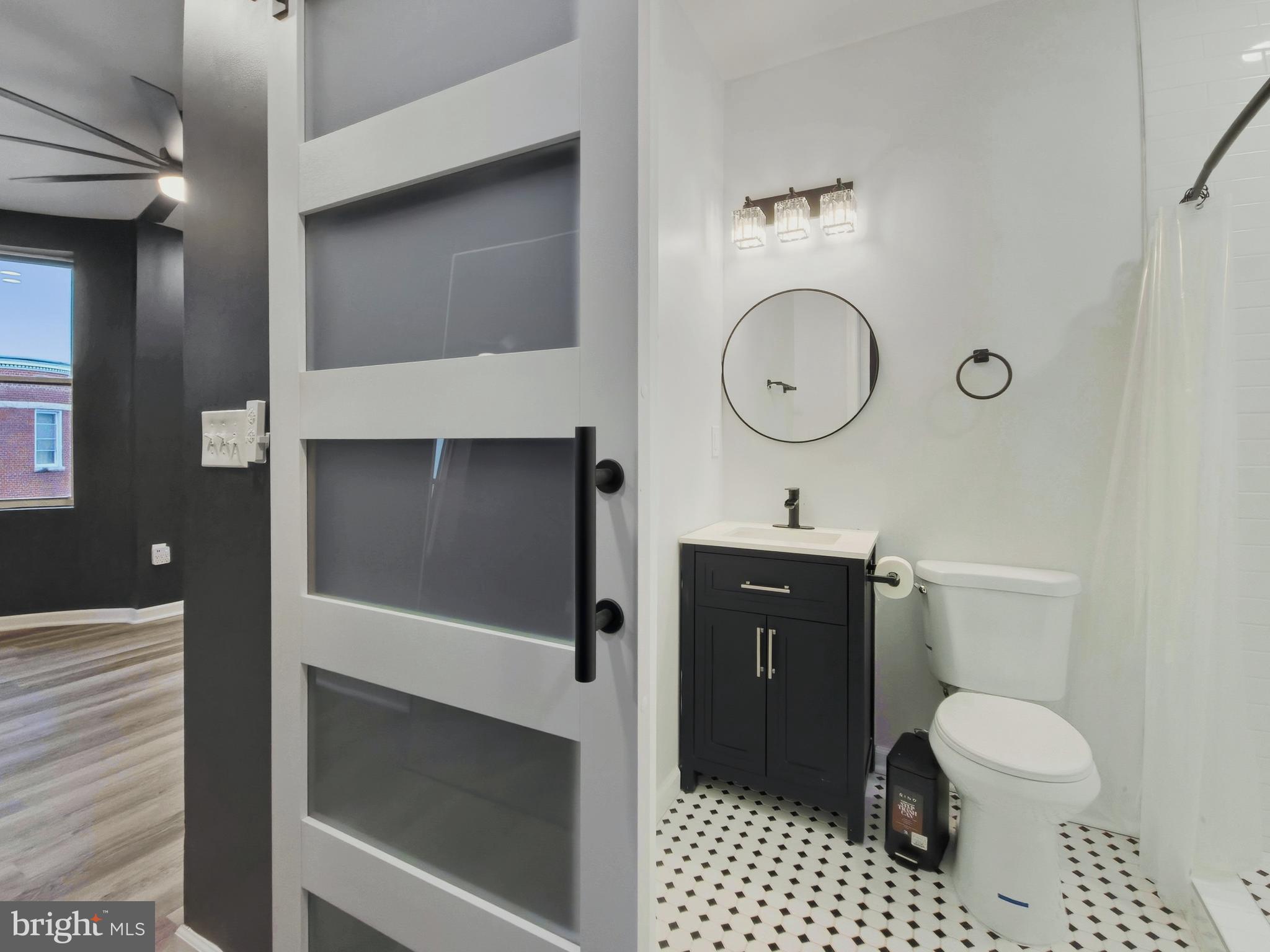2321 McCulloh Street Baltimore, MD 21217 - Photo 12 of 29 a bathroom with a toilet a sink and mirror