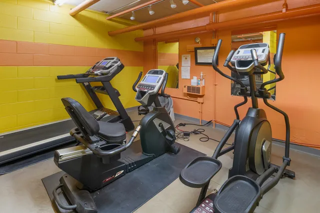 a room with gym equipment