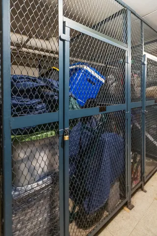 a view of a wooden door of a building