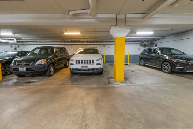 a car parked in garage