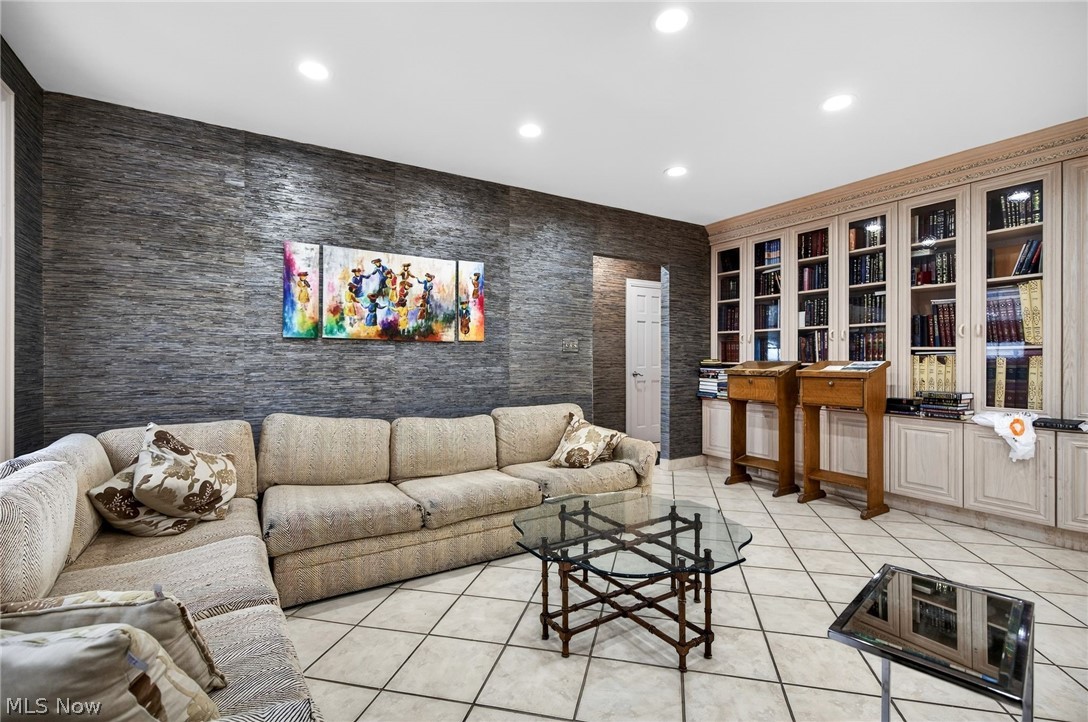 3498 Bainbridge Road Cleveland Heights, OH 44118 - Photo 22 of 50 Living area with recessed lighting and light tile patterned floors