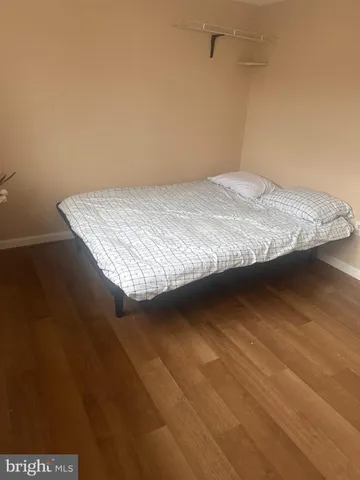 a bedroom with a bed