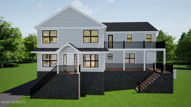 a view of a balcony with a door