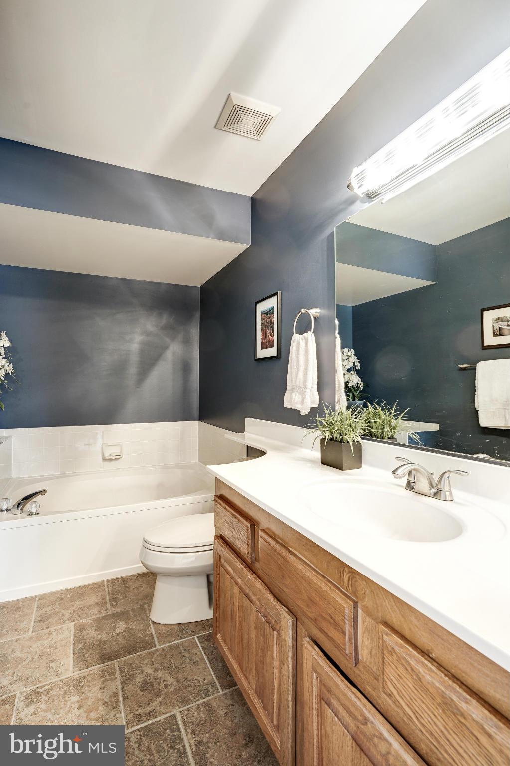 7415 Ridge Oak Court Springfield, VA 22153 - Photo 13 of 30 a bathroom with a sink a toilet and a mirror
