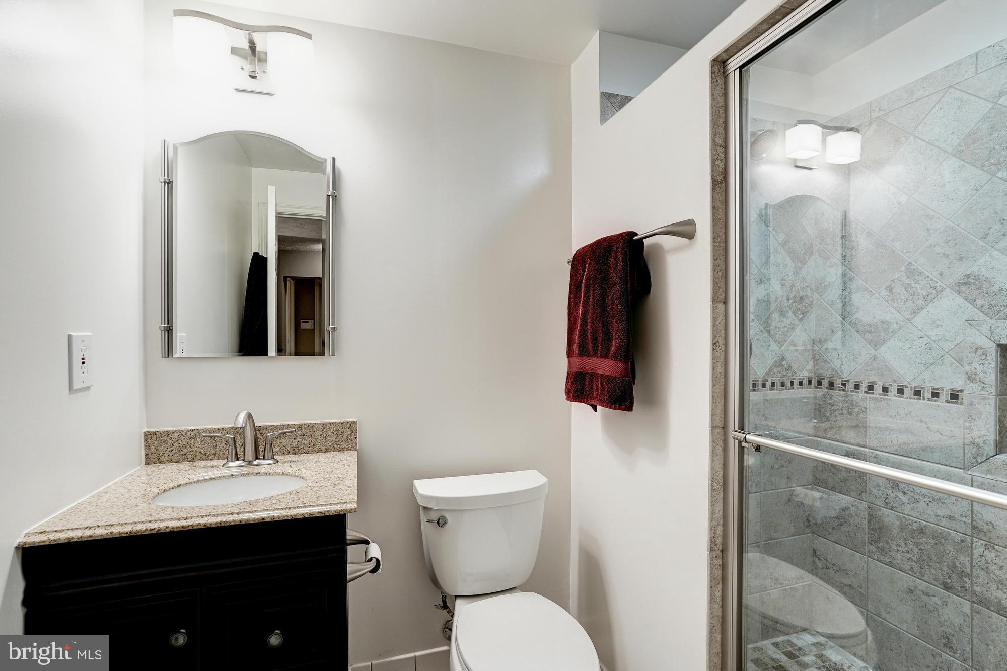 7415 Ridge Oak Court Springfield, VA 22153 - Photo 19 of 30 a bathroom with a toilet sink and mirror