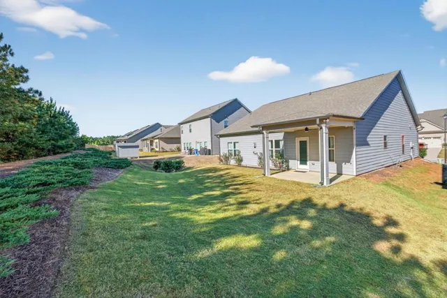 a view of a swimming pool with an outdoor space