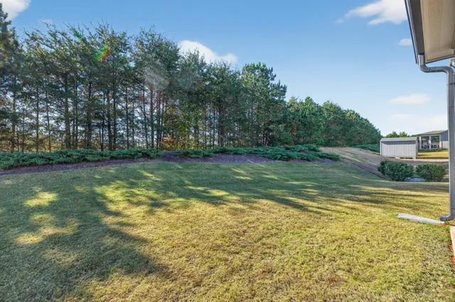 a view of the porch of a house