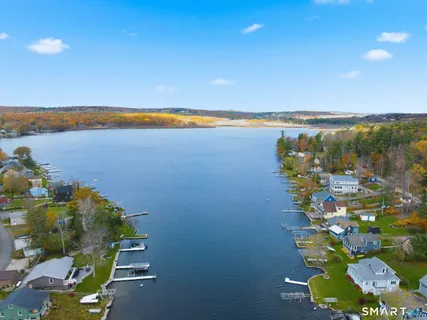 a view of a lake with outdoor space
