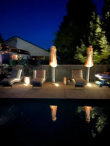 a view of backyard with green space