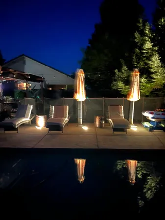 a view of backyard with green space