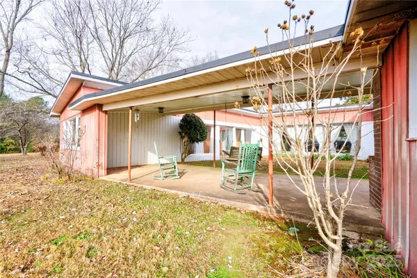 a view of a house with a patio