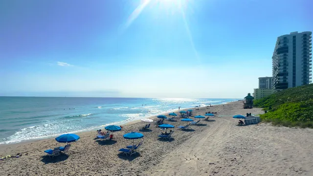 a view of an ocean and beach