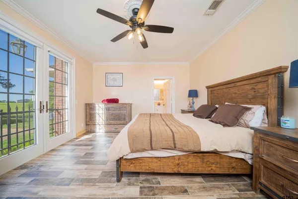 a view of a garage with storage