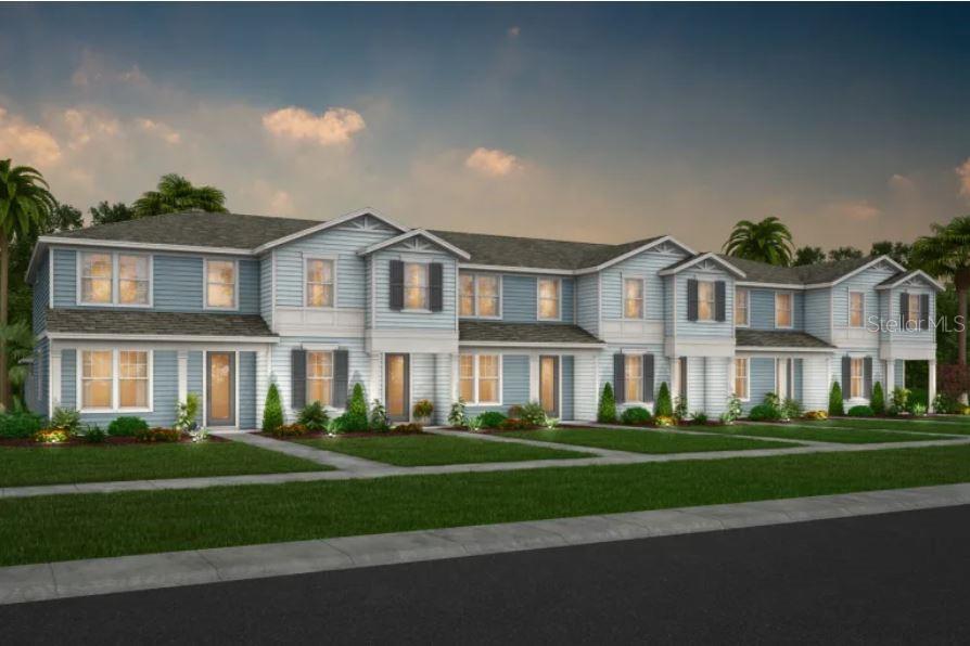 Townhomes Exterior Design. Artistic rendering for this new construction home. Pictures are for illustrative purposes only. Elevations, colors and options may vary.