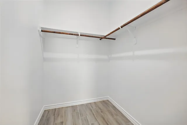 a view of small space with racks on the wall