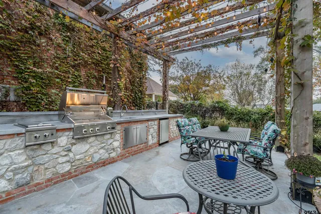 a view of outdoor space with garden and entertaining space