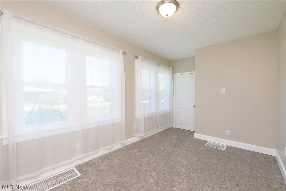 12379 Portage Street Rittman, OH 44270 - Photo 23 of 44 Spare room with plenty of natural light, dark carpet, and a textured ceiling