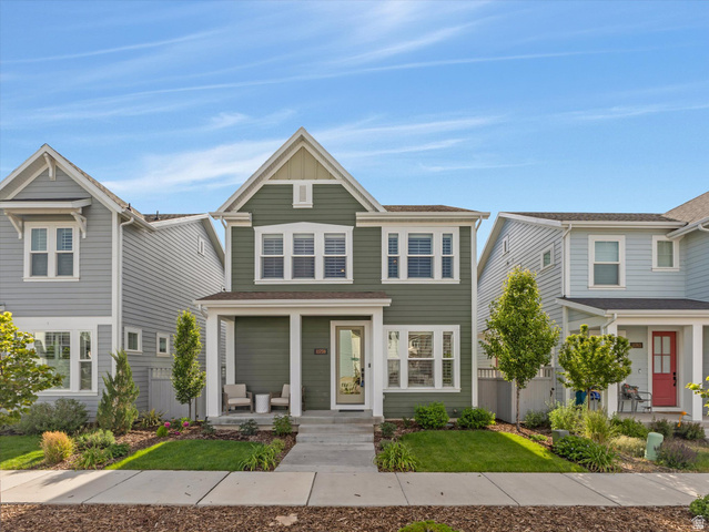 11759 South Watercourse Road South Jordan, UT 84009 - Photo 31 of 33 Green siding exterior with white trim details