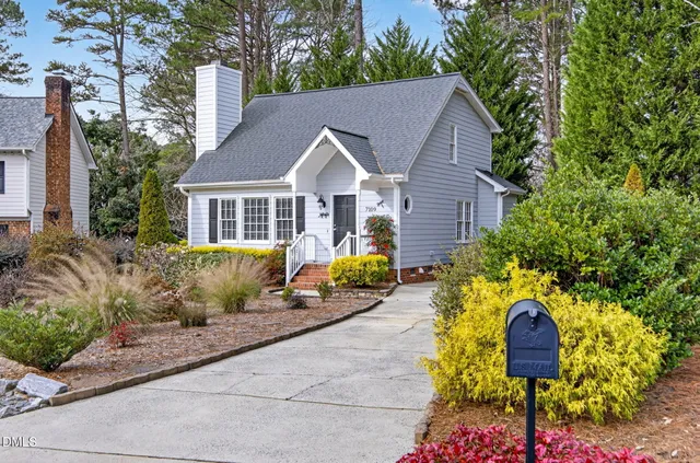 a house view with a garden space