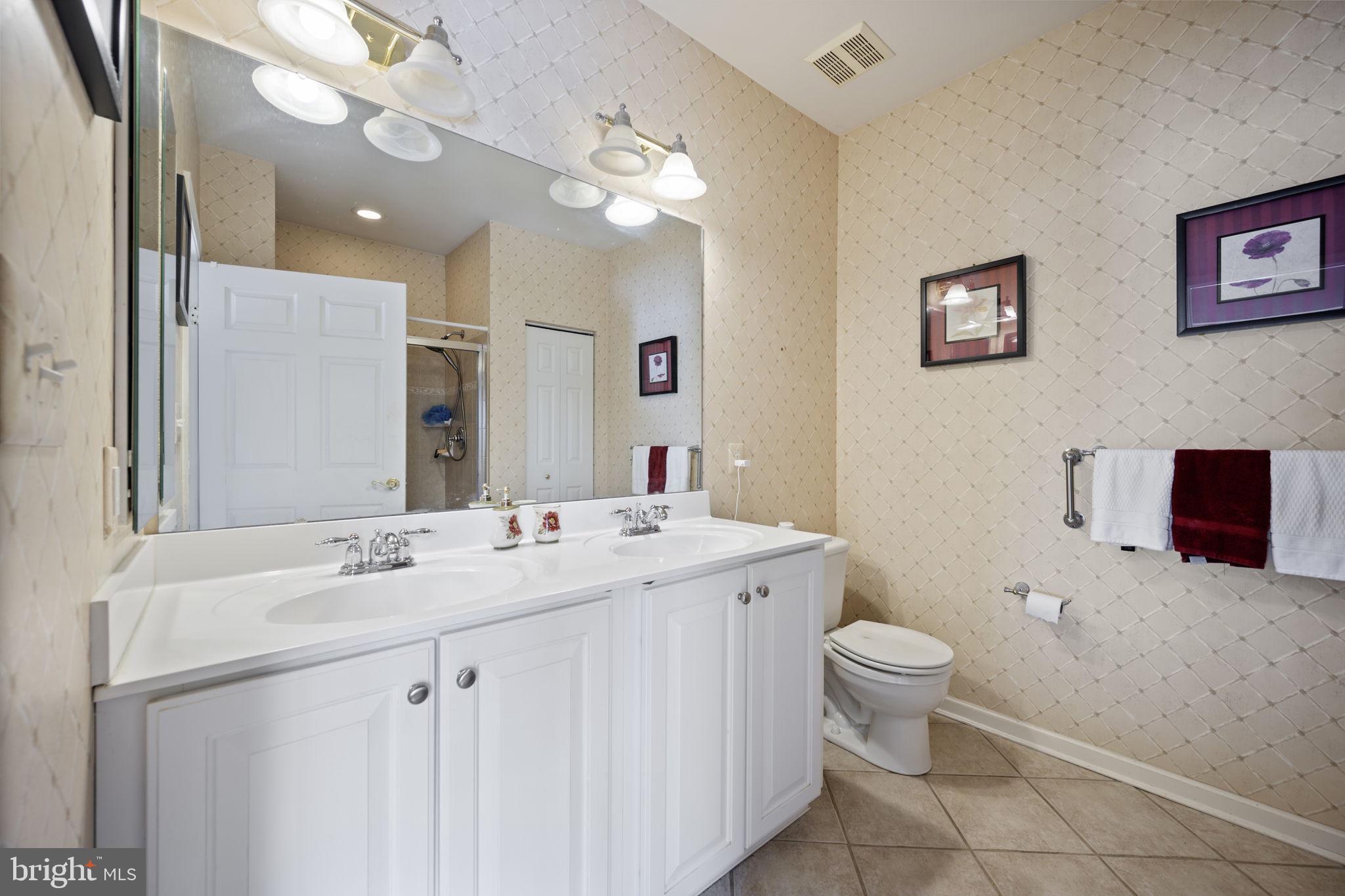 2602 Clarion Court, Unit 404 Odenton, MD 21113 - Photo 25 of 38 a bathroom with a sink a toilet and a mirror