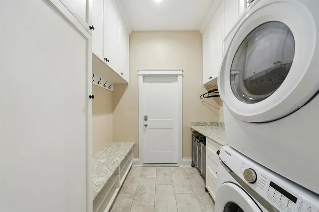 a view of a backyard with a garden