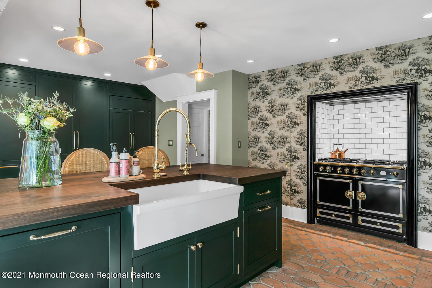 122 Browns Dock Road Middletown, NJ 07716 - Photo 9 of 54 a kitchen with kitchen island granite countertop a sink a counter top space a stove and cabinets