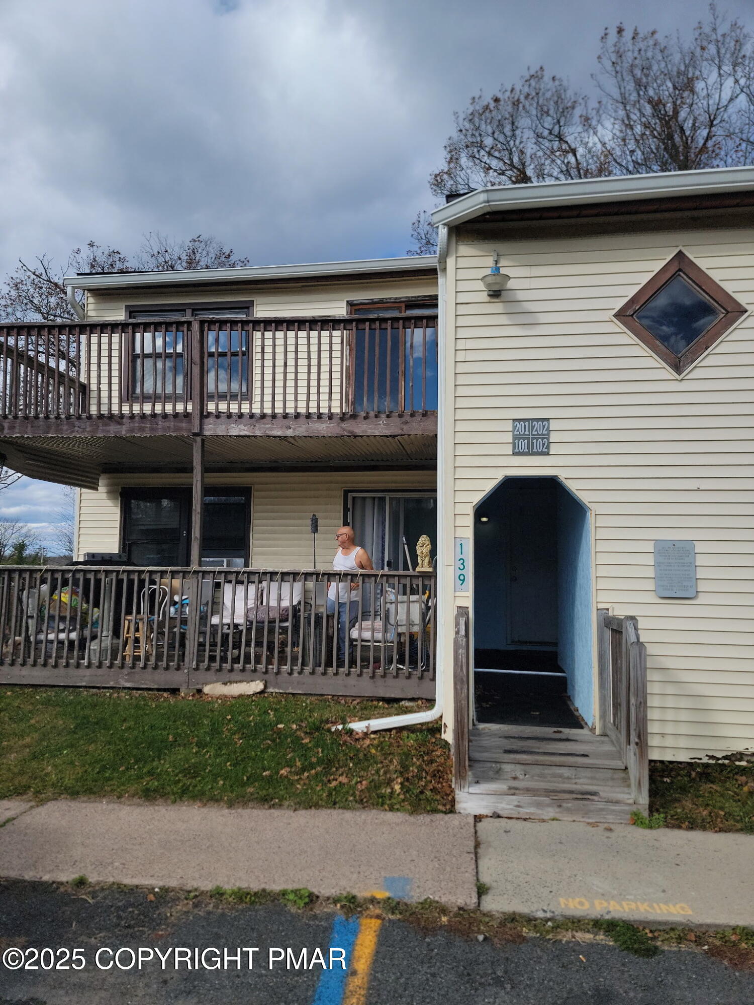 a front view of a house