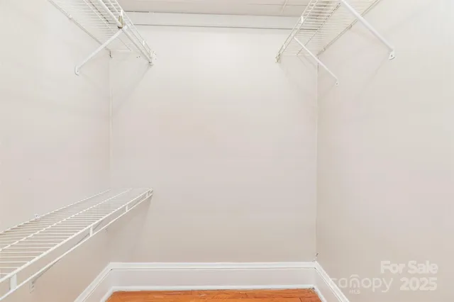 a view of small space with racks on the wall