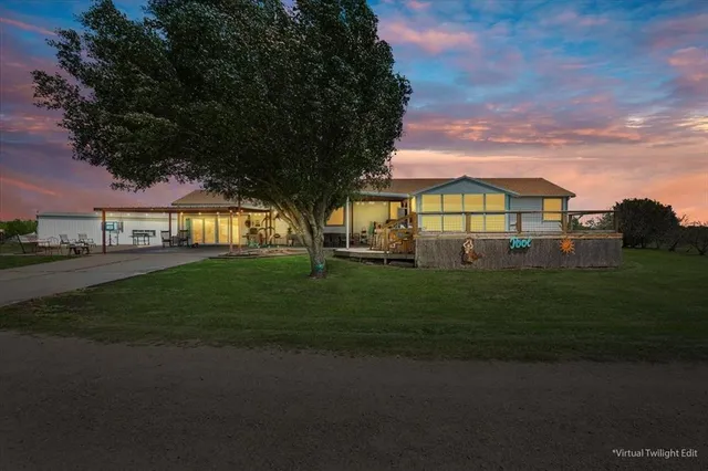 a view of a park that has a tree in it