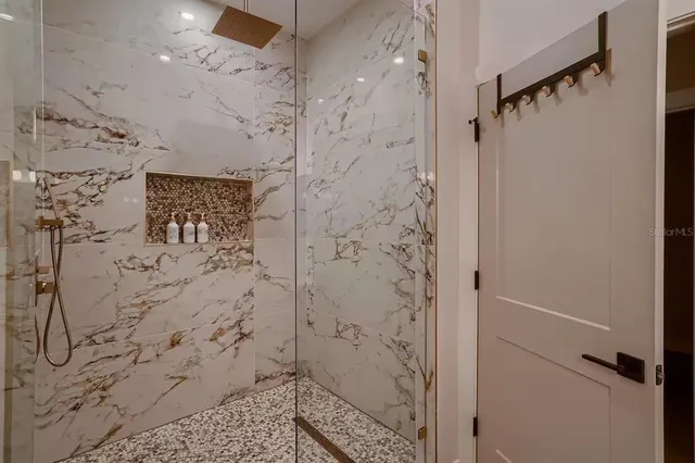 a bathroom with a shower