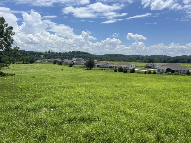 a view of a golf course with an trees