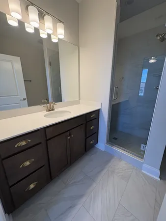 a bathroom with a shower
