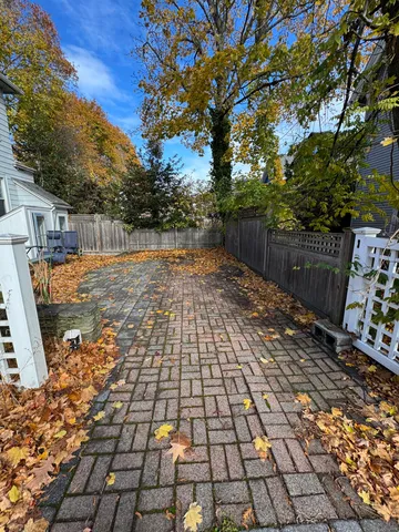 a view of a backyard