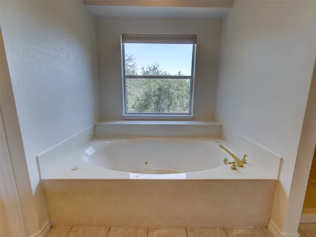 a bathroom with a tub