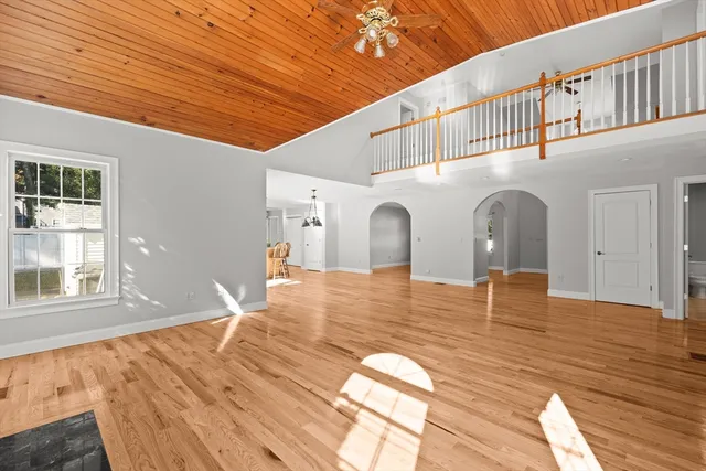 a view of livingroom with wooden floor