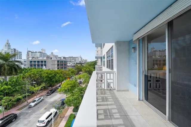 a view of a city from a balcony
