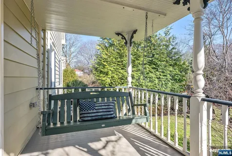 a balcony view with a garden space